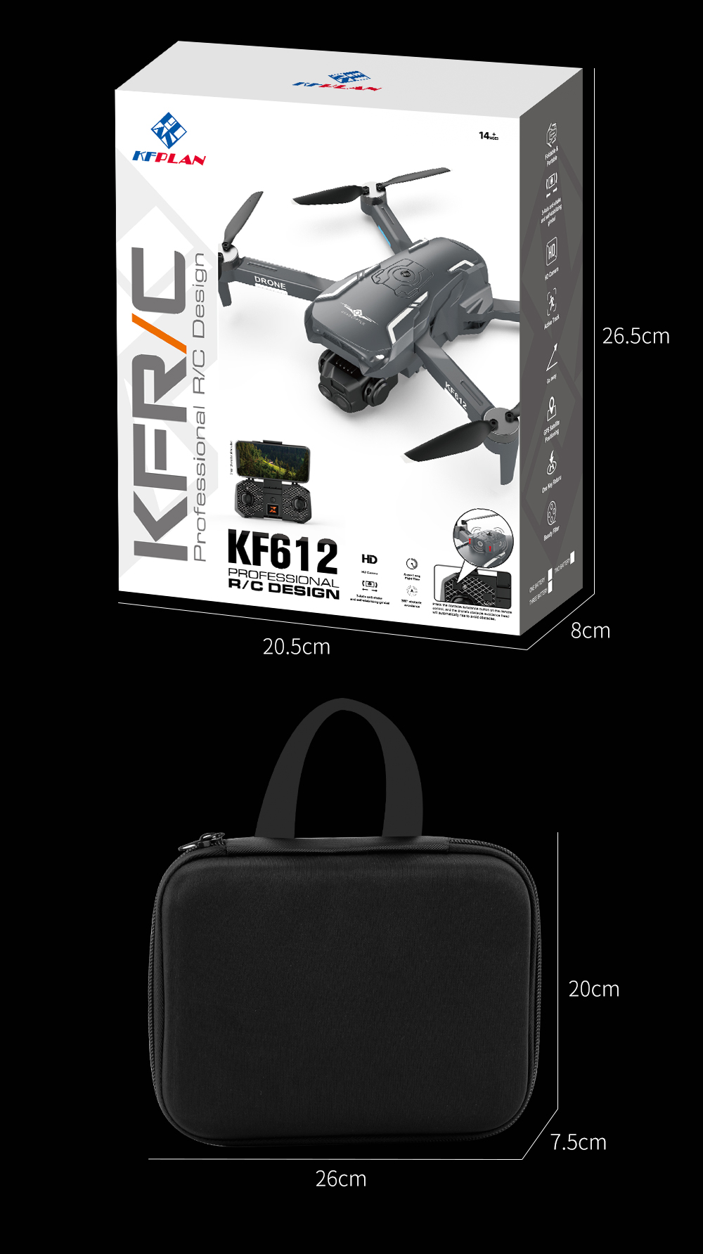 KFPLAN-KF612-WiFi-FPV-mit-HD-Doppelkamera-einstellbarem-Fuumllllichtobjektiv-360deg-Hindernisvermeid-2008863-18